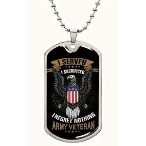 US Veteran Military Dog Tag Necklace Gift My Oath of Enlistment Patriot American